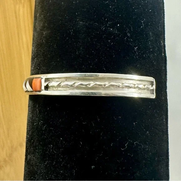 ZUNI JOHN & ROSALIE BOWANNIE JRB Navajo Sterling Silver Turquoise Cuff Bracelet - Picture 6 of 12